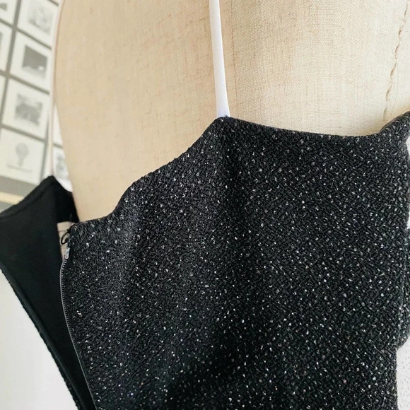Vintage 90s Cache Halter Sparkle Black & White Formal Dress - Picture 13 of 16